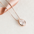 Imagem da oferta Colar Gota Cristal Banho Ouro Rose