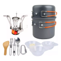 Imagem da oferta Kit Camping De Mini Fogareiro + Panelas 2 Peças + Talheres
