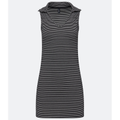 Imagem da oferta Vestido Curto em Ribana Listrada com Gola Polo e sem Manga