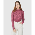 Imagem da oferta Blusa Feminina Estampada Franzido Lateral Em Malha Viscose Stretch ROSA