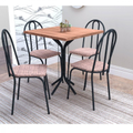 Imagem da oferta Conjunto de Mesa e 4 Cadeiras Thais Artefamol - Marrom Cacau