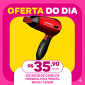 Imagem da oferta Secador de Cabelos Mondial Max Travel SC-10 Bivolt 1200w