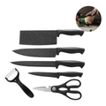 Imagem da oferta Faqueiro Chef 6 Peças Preto Cozinha Em Aço Inox Churrasco