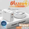 Imagem da oferta Carregador rápido usb 120w com cabo tipo c adaptador de carregamento rápido para iphone 16 samsung xiaomi huawei pd te