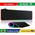 Imagem da oferta Mouse Pad Gamer Grande Speed Borda Led 7 Cores Rgb Impermeável 300mm X 800mm