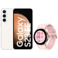 Imagem da oferta Smartphone Samsung Galaxy S23 FE 5G (Creme) (128GB) + Smartwatch - Watch FE 40mm (16GB) (Rosa)