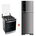 Imagem da oferta Combo Fogão  4 Bocas de embutir Inox - BYO4EBR e Geladeira  Frost Free Duplex 375 litros cor Inox - BRM