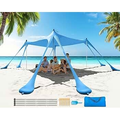 Imagem da oferta Barraca para Praia 3x3m Abrigo Praia Guarda-Sol Tenda Tenda de Praia PortáTil para FamíLia para 4 A 8 Pessoas Barraca