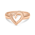 Imagem da oferta Anel Life Love III Coração em Liga Rosé com Banho de Ouro Rosé 18k