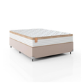 Imagem da oferta Cama Box Casal Colchão Molas Ensacadas Real 138x188x65cm Branco / Bege - Suporta até 130Kg