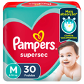 Imagem da oferta Fralda Descartável Pampers Supersec Pacotão M - 30 Unidades