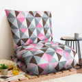 Imagem da oferta Futon Dobrável De Espuma Solteiro Geométrico Rosa - BF Colchões