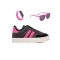 Imagem da oferta Combo Infantil Tenis Casual Óculos Relógio Menina Funfy 340A Preto