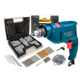 Imagem da oferta Furadeira De Impacto 3/8 10mm GSB450RE-300P Re 127v Bosch Com Jogo De Brocas Bits E Buchas 300 Peças The Black Tools