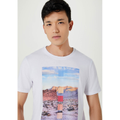 Imagem da oferta Camiseta Masculina Estampada Manga Curta - Branco