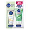 Imagem da oferta Kit Facial Nivea Protetor Solar Antissinais Fps 70 40ml + Sabonete Em Gel Efeito Matte Algas Marinhas 150g