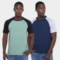 Imagem da oferta Kit Camiseta Básica Raglan Masculina c/ 2 Peças