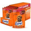 Imagem da oferta Pack Ração Úmida Champ Sachê Cães Adultos Sabor Caseiro Carne 85g - 40 unidades