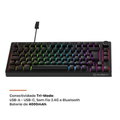 Imagem da oferta Teclado Sem Fio Mecânico Gamer Husky Nomadic RGB Switch Gateron G Pro Marrom Bluetooth ABNT2 Preto - HTG800PTMA