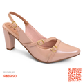 Imagem da oferta Full Oficial Scarpin Feminino Lumiss Slingback VernizSalto Fino Confortável Bico Fino Fivelas