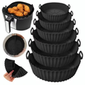 Imagem da oferta Kit 6 Cesto Em Silicone Antiaderente Air Fryer Reutilizável Protetor Microondas Panela Forno Cesta