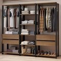 Imagem da oferta Guarda-roupa Closet Modulado Valencia 4 Gavetas 199cm Rustic/preto Madesa 02