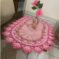Imagem da oferta Centro de Mesa Tulipas  Caminho de Mesa de Crochê  Toalha de Mesa Crochê Oval  Centrinho de Crochê Oval Decoraçã