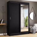 Imagem da oferta Guarda-roupa Madesa Tokio 2 Portas Com Espelho 2 Gavetas Cor Preto 10976E1E