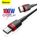 Imagem da oferta Baseus-Cabo USB C para USB Tipo C Carregamento Rápido PD Cabo do carregador 5A USB-C USBC Cabo para MacBook Samsu