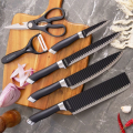 Imagem da oferta Kit 6 Peças Conjunto de Faca Churrasco Carne Legumes Descascador Tesoura Profissional