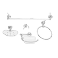 Imagem da oferta Kit Acessorios Para Banheiro Star 5 Pecas Cromado Cristal Aquaplas