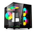 Imagem da oferta Gabinete Gamer C3Tech Gaming Aquarius MT-G810BK Mini Tower Micro ATX Lateral em Vidro Temperado Preto - MT-G810BK
