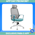 Imagem da oferta Cadeira de Escritório Ergonômica Com Cabeça e Encosto de Cintura Encosto Alto de Malha e 10cm