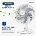 Imagem da oferta Ventilador de Mesa 40cm Super Power Mondial 140W - VSP-40-W