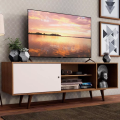 Imagem da oferta Rack Madesa Dubai Para Tv Quarto Até 65 Polegadas Com Pés Rbr Cor Rustic/Branco/Rustic 60246E5ZPP