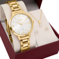 Imagem da oferta Relógio Feminino Technos Dourado Luxo Com Semi Joia Colar E Brincos 2035nbc/k1k