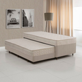Imagem da oferta Cama Box Conjugada Solteiro com Auxiliar Bege