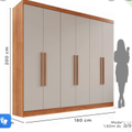 Imagem da oferta Guarda-roupa Casal 6 Portas 2 Gavetas FrançaCinamomoOff White