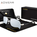 Imagem da oferta Aowear óculos de sol de aviação masculino polarizado espelho óculos de sol para