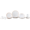 Imagem da oferta Aparelho de Jantar 20 Peças Tramontina Redondo Porcelana Branco e Marrom Mare