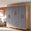 Imagem da oferta Guarda Roupa Lite 6 Portas com Gavetas Roupeiroem MDF e MDP Design Moderno para Quarto CasalGrande Amplo Espaço Interno