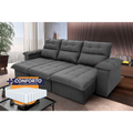 Imagem da oferta Sofá Retrátil Reclinável Verona 2,30m Suede Velut Molas Ensacadas - King House