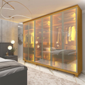 Imagem da oferta Guarda-roupa Casal 6 Portas com 6 Portas Reflecta com Pés com Led Imperatriz 100% MDF Naturale