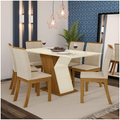 Imagem da oferta Conjunto Sala De Jantar Mesa 160cm 6 Cadeiras Kesha Casa 812 Nature