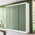 Imagem da oferta Guarda-Roupa Casal Kappesberg 3 Portas Reversiveis de Correr 2 Cabideiros Branco/Nogueira