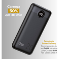 Imagem da oferta I2GO Carregador Portátil (Power Bank) Ultra Rápido 20000mAh Power Delivery 20W 2 Saídas USB + 1 Saída/Entrada USB-C