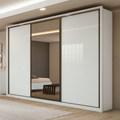 Imagem da oferta Guarda Roupa Casal com Espelho 3 Portas de Correr 6 Gavetas 270,5cm Spazio Glass Espresso Móveis 100% MDF