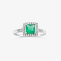 Imagem da oferta Anel Quadrado com Ágata Verde e Topázio em Prata 925