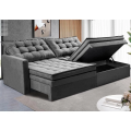 Imagem da oferta Sofá Sem Caixa Retrátil Baú 2,00m Cama inBox Secret Suede Velusoft Cinza