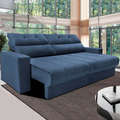 Imagem da oferta Sofá 3 Lugares Cama Inbox Clean com Assento Retrátil e Encosto Reclinável em Tecido Velusoft - 190cm de L